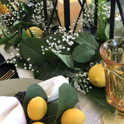 Lemon Tablescape for Book Club